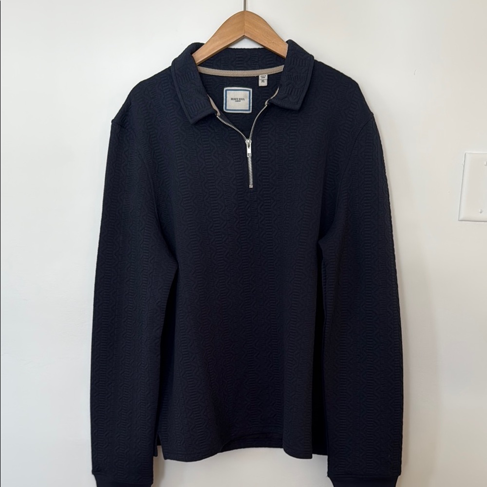 Navy mini quilted Brave Soul - London quarter zip